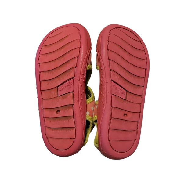 OshKosh B'gosh Pink and Yellow Sandals with Adjustable Straps - Picture 4 of 7